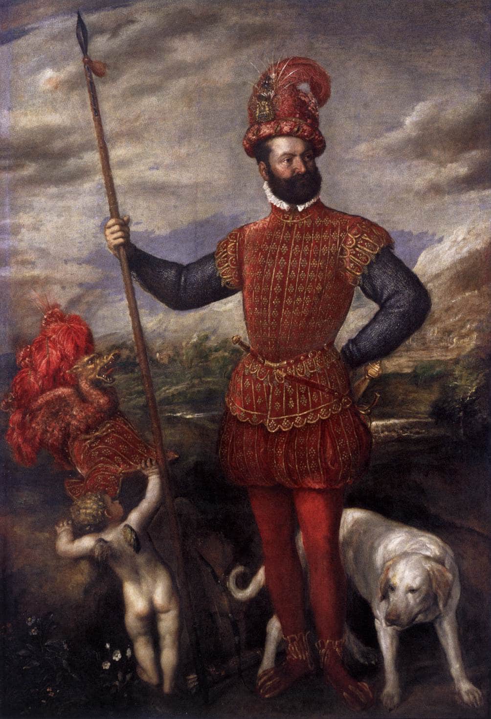 Man in Military Costume by Titian — hand-painted animal oil painting reproduction on canvas