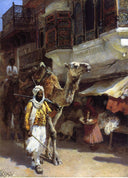 Man Leading a Camel by Edwin Lord Weeks — group oil painting wall art, Orientalism
