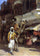 Man Leading a Camel in entryway