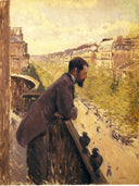 Man on a Balcony by Gustave Caillebotte — male oil painting wall art, Impressionism