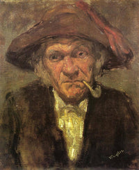 Man smoking a pipe by James McNeill Whistler — hand-painted portrait oil painting reproduction on canvas
