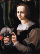 Man with a Parrot by Francesco Melzi — female oil painting wall art, High Renaissance
