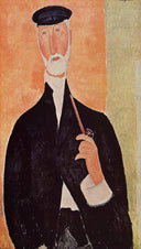 Man with a Pipe (The Notary of Nice) by Amedeo Modigliani — male oil painting wall art, Expressionism
