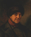 Man with fur hat by Elisabeth Jerichau-Baumann — hand-painted portrait oil painting reproduction on canvas