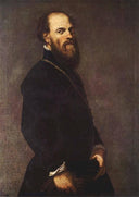 Man with Gold Chain by Tintoretto — male oil painting wall art, Mannerism Late Renaissance