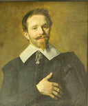 Man with hand on heart by Frans Hals — male oil painting wall art, Baroque