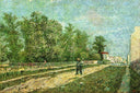 Man with Spade in a Suburb of Paris by Vincent van Gogh — hand-painted botanical oil painting reproduction on canvas