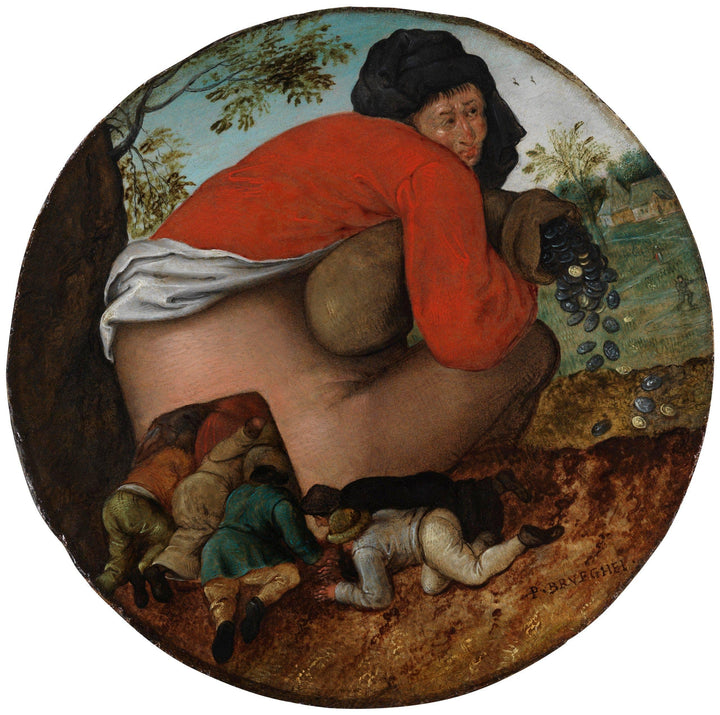 Man with the Moneybag and Flatterers by Pieter Brueghel the Younger — hand-painted still oil painting reproduction on canvas