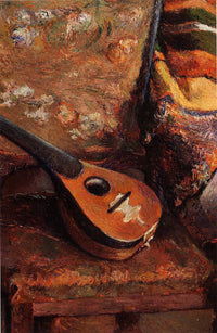 Mandolin on a chair by Paul Gauguin — hand-painted eco oil painting reproduction on canvas