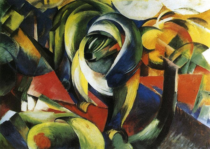 Mandrill by Franz Marc — hand-painted abstract oil painting reproduction on canvas