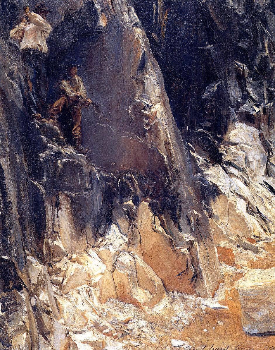 Marble Quarries at Carrara by John Singer Sargent — hand-painted landscape oil painting reproduction on canvas