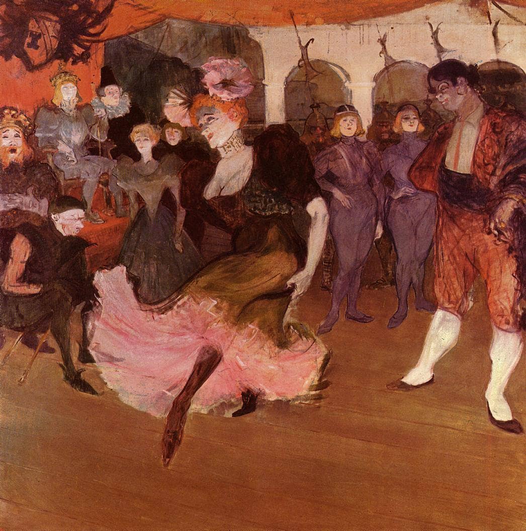 Marcelle Lender Dancing in the Bolero in Chilperic by Henri de Toulouse-Lautrec — hand-painted portrait oil painting reproduction on canvas