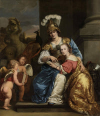 Margarita Trip as Minerva, Instructing Her Sister Anna Maria Trip by Ferdinand Bol — hand-painted cultural oil painting reproduction on canvas