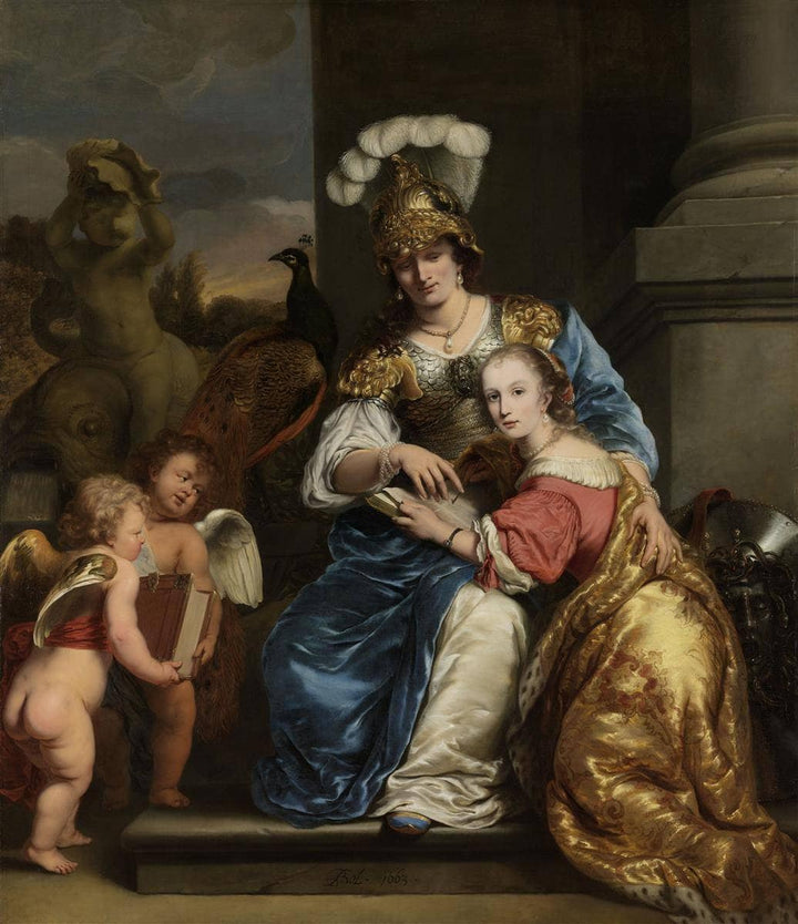 Margarita Trip as Minerva, Instructing Her Sister Anna Maria Trip by Ferdinand Bol — hand-painted cultural oil painting reproduction on canvas