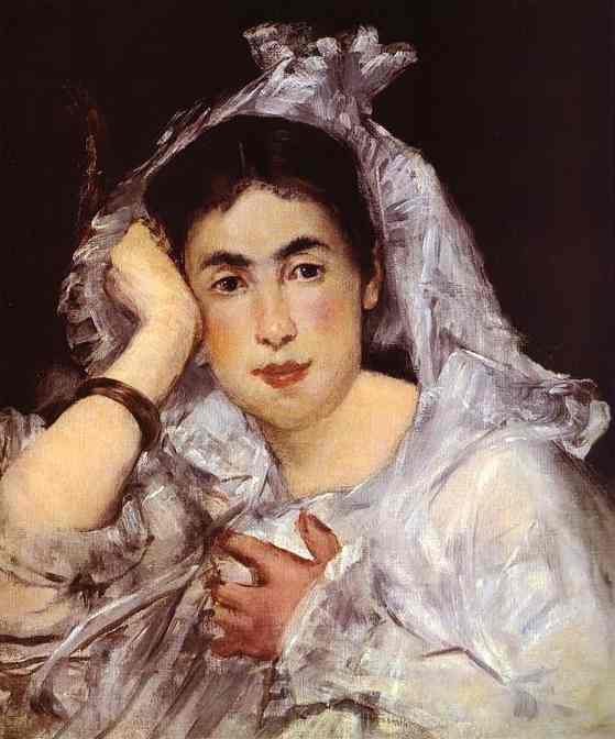 Marguerite de Conflans Wearing Hood - Edouard Manet