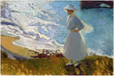 Maria at the Beach, Biarritz by Joaquín Sorolla — hand-painted landscape oil painting reproduction on canvas