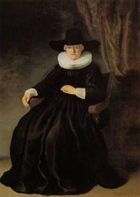 Maria Bockennolle, Wife of Johannes Elison by Rembrandt — hand-painted portrait oil painting reproduction on canvas