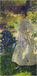 Maria dressed as a Valencian peasant girl by Joaquín Sorolla, male oil painting wall art, Impressionism