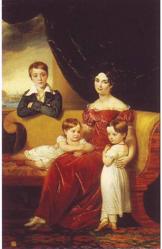 Maria Jacovlevna Naryshkina with children by George Dawe — hand-painted portrait oil painting reproduction on canvas
