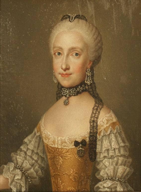 Portrait of Maria Luisa of Spain, Wife of Holy Roman Emperor Leopold II by Jean-Étienne Liotard — hand-painted portrait oil painting reproduction on canvas