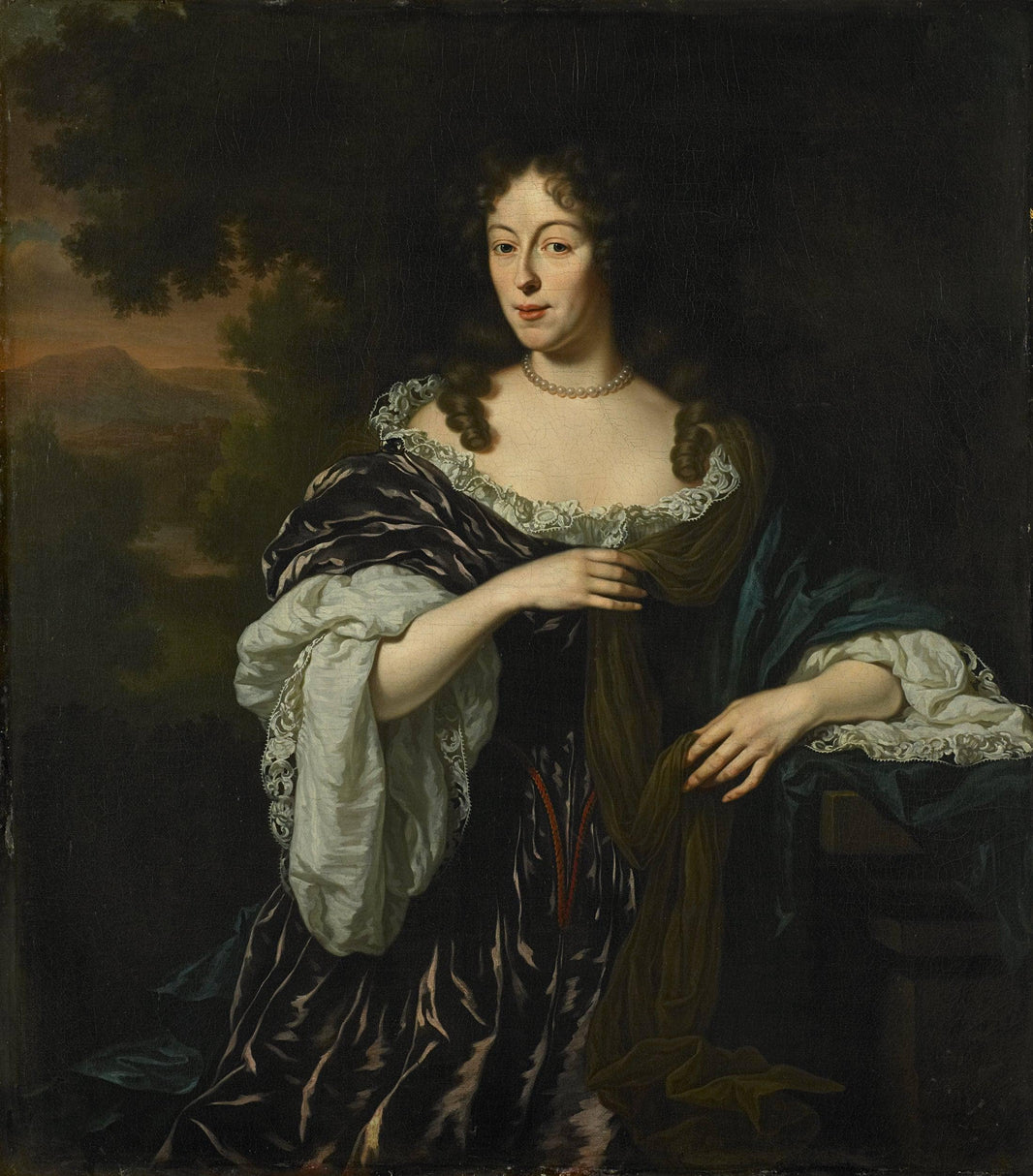 Maria Schaep, Echtgenote Van Hendrick Bicker by Michiel van Musscher — hand-painted portrait oil painting reproduction on canvas