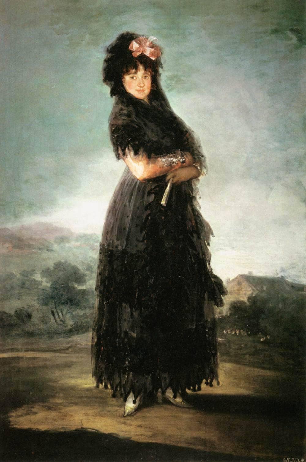 Mariana Waldstein, Ninth Marquesa de Santa Cruz by Francisco Goya — hand-painted portrait oil painting reproduction on canvas