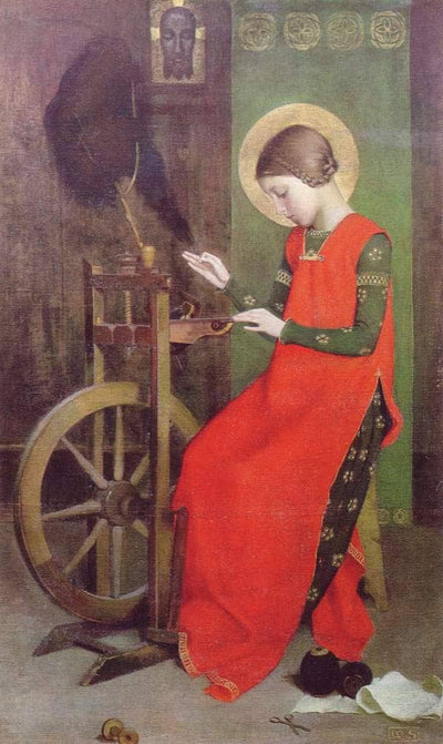 St Elizabeth of Hungary Spinning for the Poor in study