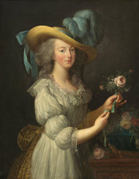 Marie Antoinette in a Muslin dress by Louise Elisabeth Vigee Le Brun — hand-painted portrait oil painting reproduction on canvas