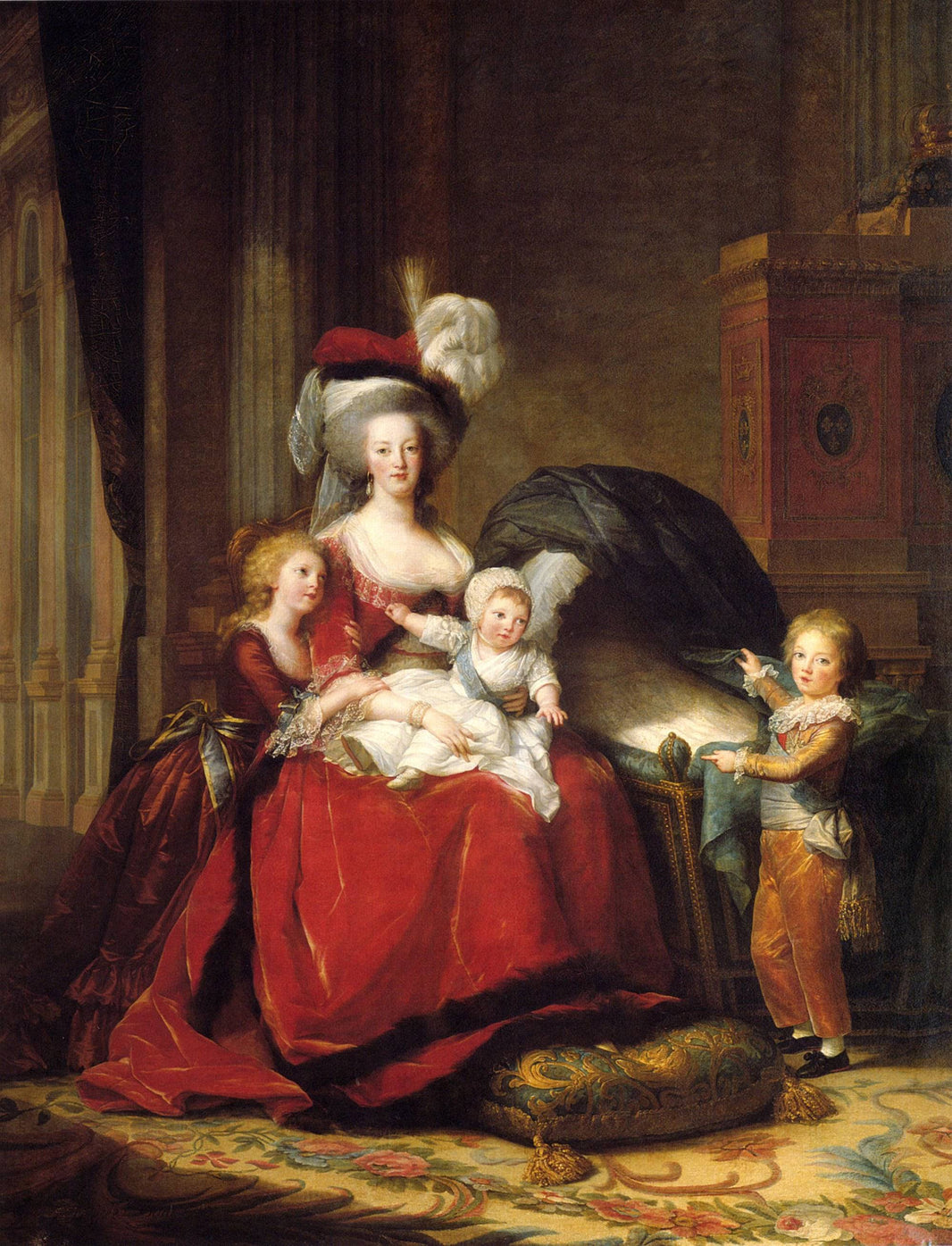 Marie Antoinette and her Children by Louise Elisabeth Vigee Le Brun, hand-painted portrait oil painting reproduction on canvas