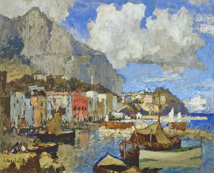 Marina Grande, Capri. Winter by Konstantin Gorbatov — hand-painted landscape oil painting reproduction on canvas
