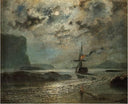 Marine by Knud Baade — hand-painted landscape oil painting reproduction on canvas