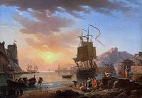 Marine, soleil couchant