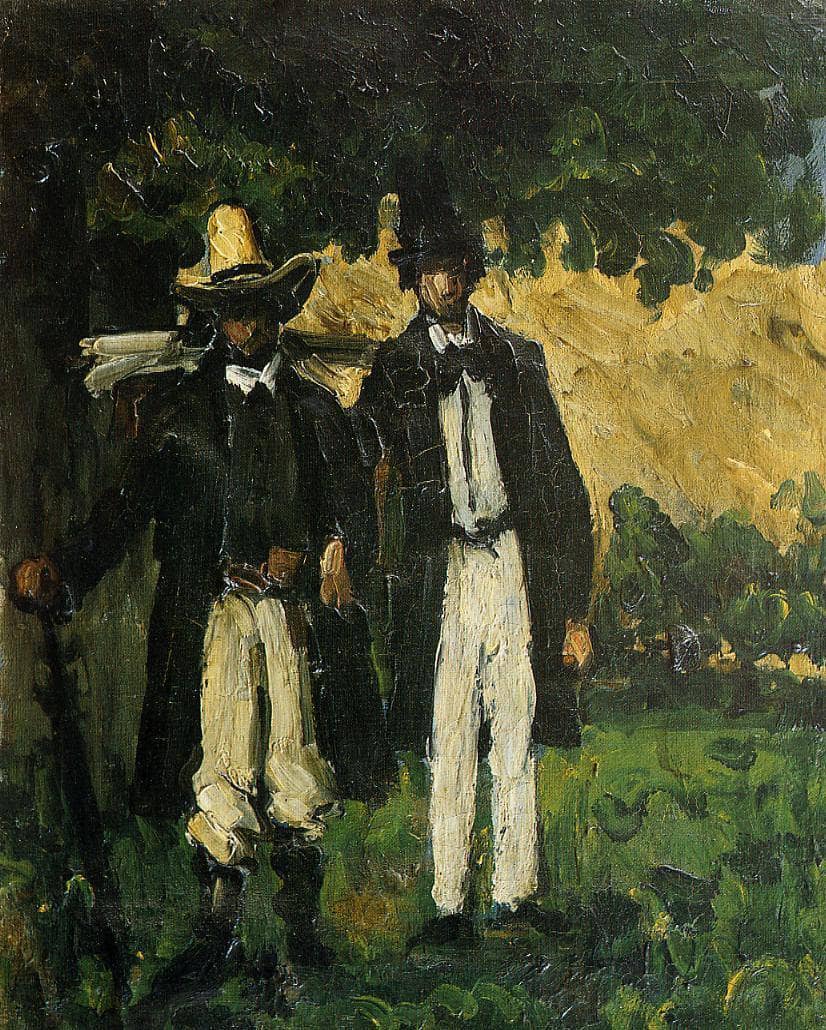 Marion and Valabregue Posing for a Picture by Paul Cezanne — hand-painted portrait oil painting reproduction on canvas