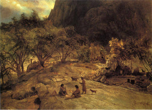 Mariposa Indian Encampment, Yosemite Valley, California - Albert Bierstadt