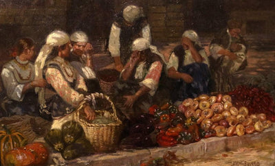 Market by Anton Mitov — oil painting reproduction