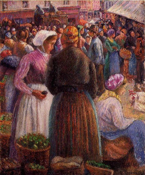 Market at Pontoise - Camille Pissarro