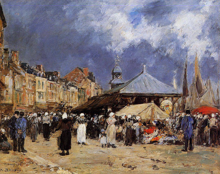 Market at Trouville - Eugene Boudin