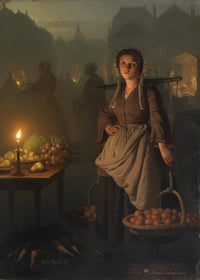 Market by Candlelight by Petrus van Schendel — hand-painted portrait oil painting reproduction on canvas