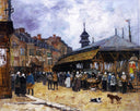 Market Day at Trouville, Normandy by Eugene Boudin — hand-painted botanical oil painting reproduction on canvas