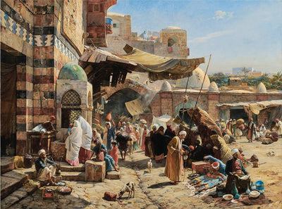 Market in Jaffa by Gustav Bauernfeind — oil painting reproduction
