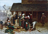 Market place of Ploudalmézeau, Brittany