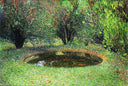 Marquayrol, Basin with Thujas by Henri Martin — seascapes oil painting wall art, Divisionism
