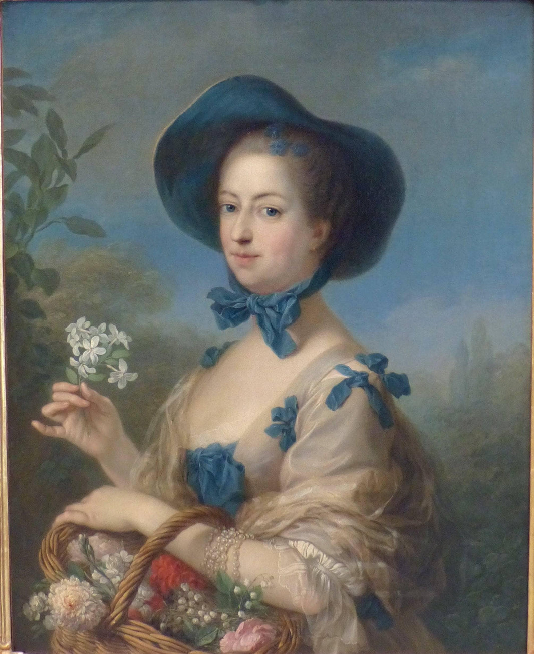 Marquise de Pompadour as a Gardener by Charles-Andre van Loo (Carle van Loo) — hand-painted portrait oil painting reproduction on canvas