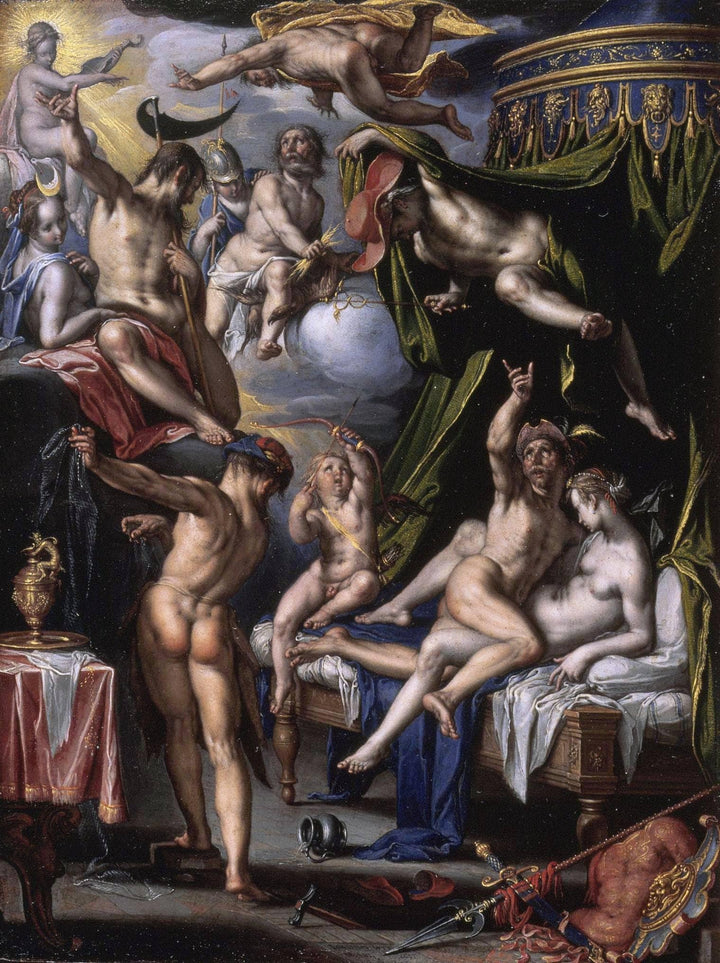 Mars and Venus Surprised by Vulcan by Joachim Wtewael — hand-painted cultural oil painting reproduction on canvas