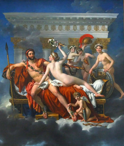 Mars Disarmed by Venus and the Three Graces in modern living room