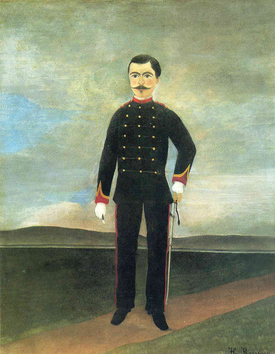 Marshal des Logis Frumence Biche of the 35th Artillery by Henri Rousseau — hand-painted portrait oil painting reproduction on canvas