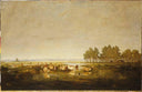 Marshland in Les Landes by Theodore Rousseau — hand-painted botanical oil painting reproduction on canvas