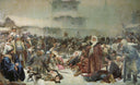 Martha the Mayoress. Destruction of Novgorod by Ivan III. by Klavdy Lebedev — hand-painted cultural oil painting reproduction on canvas