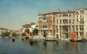 A View of Palazzo Cavalli and Palazzo Barbaro on the Grand Canal - Martín Rico y Ortega