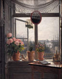 View from the artist's window by Martinus Rorbye — hand-painted botanical oil painting reproduction on canvas